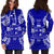 Fiji Polynesian Hoodie Dress Map Blue - Polynesian Pride