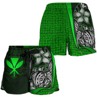 Polynesian Hawaii Women Shorts Green - Turtle with Hook - Polynesian Pride