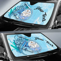 Marshall Islands Auto Sun Shades - Custom Personalised Polynesian Turtle Under The Sea - Polynesian Pride