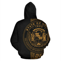 Polynesian Hawaii Zip up Hoodie Yellow Line - Polynesian Pride