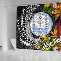 Marshall Islands Shower Curtains - Custom Personalised Seal Spiral Polynesian Patterns - Polynesian Pride
