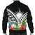 Marshall Islands Men's Bomber Jacket - Marshall Islands Coat of Arms & Polynesian Tropical Flowers White - Polynesian Pride