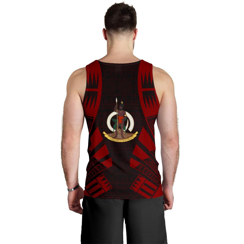 Vanuatu Men Tank Top - Polynesian Tattoo Red - Polynesian Pride
