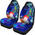 Cook Islands Car Seat Covers - Humpback Whale with Tropical Flowers (Blue) - Polynesian Pride