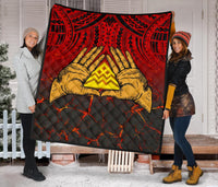 Hawaii Quilt - Premium Quilt - Protect Mauna Kea Red - Polynesian Pride