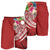 Nauru Polynesian Men's Shorts - Summer Plumeria (Red) - Polynesian Pride