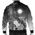 Marshall Islands Men's Bomber Jacket - Humpback Whale with Tropical Flowers (White) - Polynesian Pride