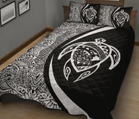 Hawaii Turtle Map Polynesian Quilt Bed Set - White - Circle Style - Polynesian Pride