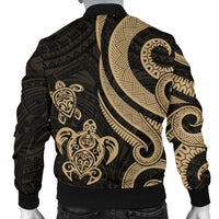 Northern Mariana Men's Bomber Jacket - Tentacle Turtle Gold - Polynesian Pride
