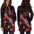 FiJi Polynesian Hoodie Dress - Turtle With Blooming Hibiscus Red - Polynesian Pride