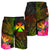 Wallis and Futuna Polynesian Men's Shorts - Hibiscus and Banana Leaves - Polynesian Pride