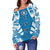 Northern Mariana Islands Women's Off Shoulder Sweater - Polynesian Tattoo Flag - Polynesian Pride