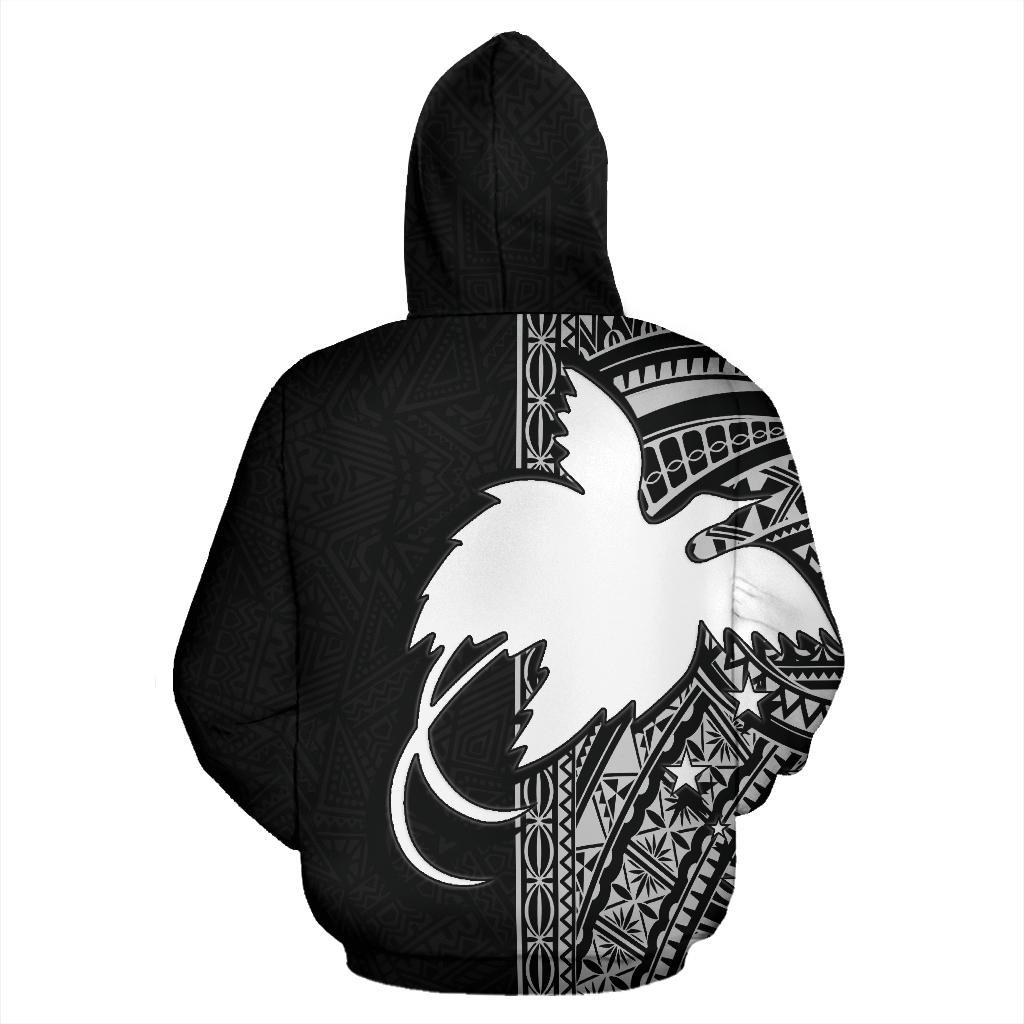 Papua New Guinea Polynesian All Over Zip up Hoodie White Line - Polynesian Pride