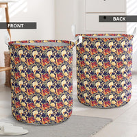 Hawaii Seamless Tropical Flower Plant And Leaf Pattern Background Hawaii Laundry Basket - Polynesian Pride