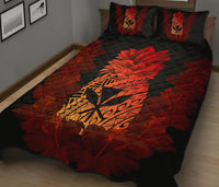 Hawaii Pineapple Hibiscus Kanaka Quilt Bed Set - Polynesian Pride
