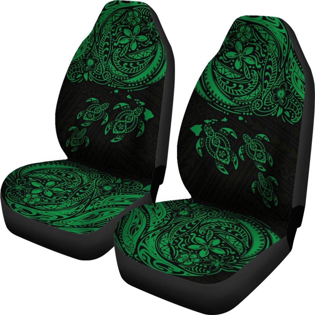 Hawaii Polynesian Car Seat Covers - Green Sea Turtle Hibiscus Plumeria - Polynesian Pride