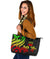 Vanuatu Large Leather Tote - Reggae Tentacle Turtle - Polynesian Pride