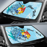 Tonga Auto Sun Shades - Custom Personalised Polynesian Turtle Under The Sea - Polynesian Pride