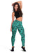 Polynesian Kakau Turtle Turquoise Hawaii Women's Leggings AH - Polynesian Pride