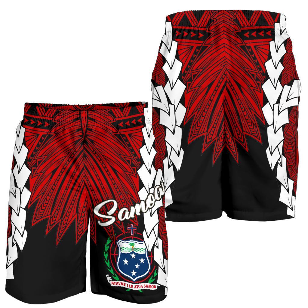 Samoa Polynesian Men's Shorts - Tribal Wave Tattoo Flag Color - Polynesian Pride