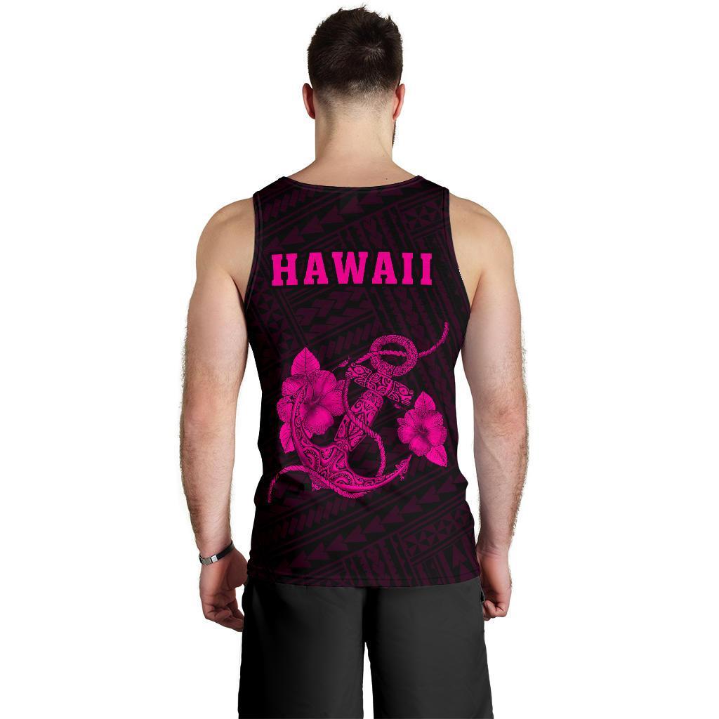 Hawaii Kakau Polynesian Anchor Men's Tank Top - Pink - Polynesian Pride