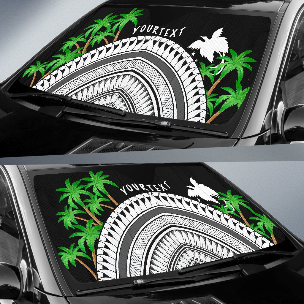 Papua New Guinea Custom Personalised Auto Sun Shades - Ginger Lei Pattern - Polynesian Pride
