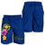 Hawaii Polynesian Men's Shorts - Floral With Seal Blue - Polynesian Pride