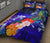 Pohnpei Custom Personalised Quilt Bed Set - Humpback Whale with Tropical Flowers (Blue) - Polynesian Pride