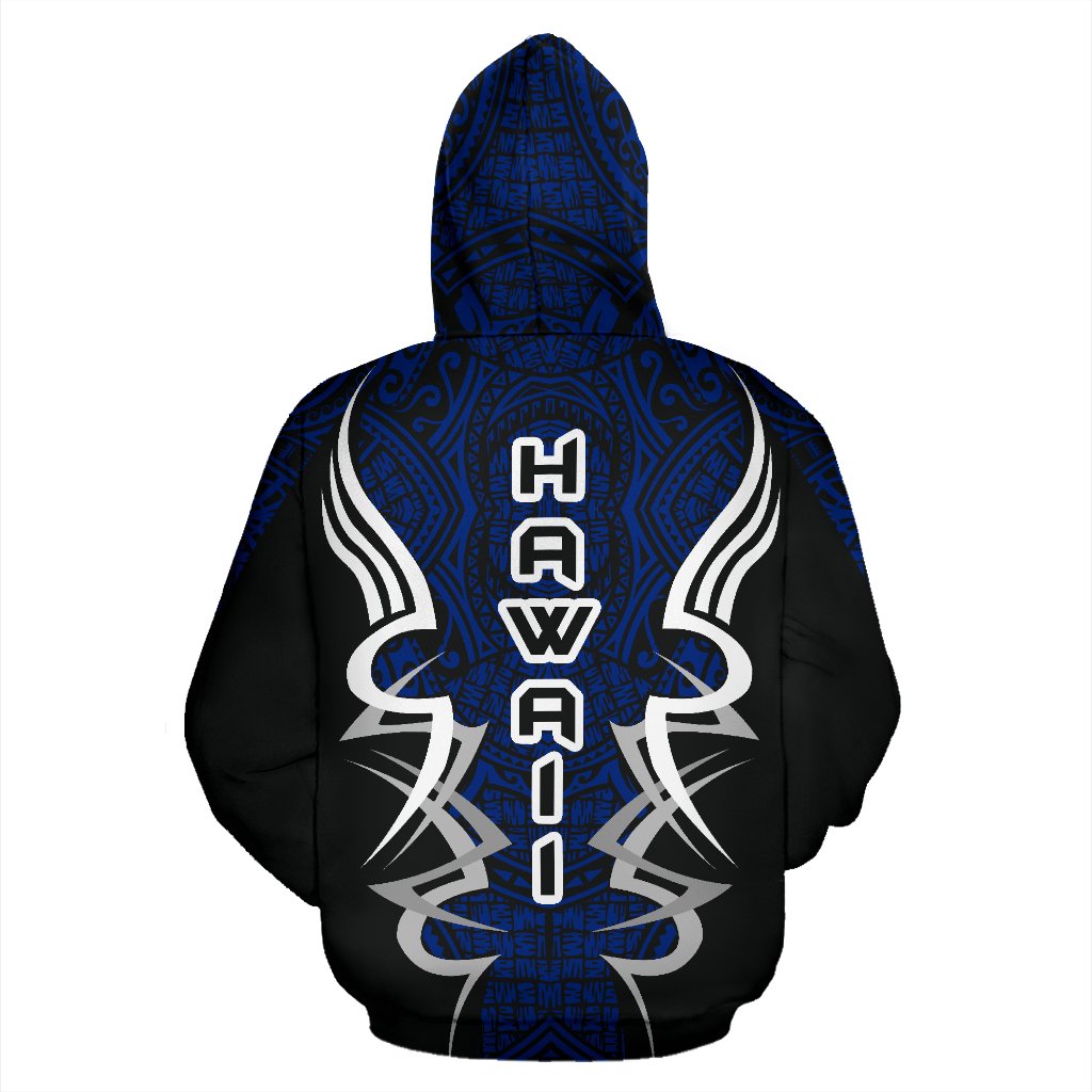 Kanaka Map Zip up Hoodie Blue Armor Style - Polynesian Pride