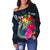 Tonga Polynesian Women's Off Shoulder Sweater - Tropical Flower - Polynesian Pride