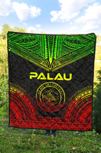 Palau Premium Quilt - Palau Seal Polynesian Chief Reggae Version - Polynesian Pride