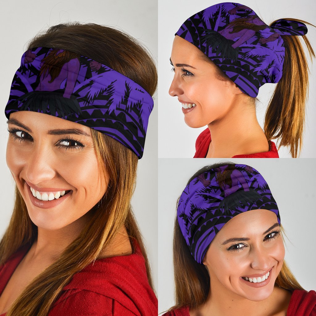 Polynesian Warrior Hula Girl Kanaka Hawaii Anchor Bandana 3 - Pack - AH - Purple - Polynesian Pride