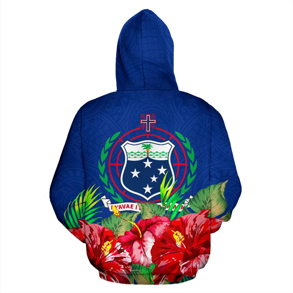 Samoa Polynesian Hoodie Flag Hibiscus - Polynesian Pride