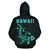 Hawaii Kakau Polynesian Turquoise Hammerhead Shark Hoodie - Polynesian Pride