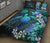 Kanaka Maoli (Hawaiian) Quilt Bed Set - Sea Turtle Tropical Hibiscus And Plumeria Blue - Polynesian Pride