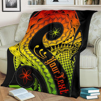 Pohnpei Personalised Premium Blanket - Polynesian Decorative Patterns White - Polynesian Pride