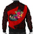 American Samoa Men's Bomber Jacket - Polynesian Hook And Hibiscus (Red) - Polynesian Pride