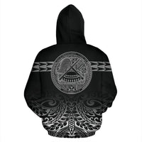 American Samoa All Over Zip up Hoodie Polynesian Fog - Polynesian Pride