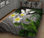 Kanaka Maoli (Hawaiian) Quilt Bed Set, Polynesian Plumeria Banana Leaves Gray - Polynesian Pride