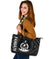 Vanuatu Large Leather Tote Bag - Vanuatu Seal With Polynesian Tattoo Style - Polynesian Pride