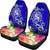 Tonga Custom Personalised Car Seat Covers - Turtle Plumeria (Blue) - Polynesian Pride