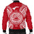 American Samoa Polynesian Men's Bomber Jacket Map Red White - Polynesian Pride