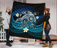 Hawaii Turtle Plumeria Polynesian Premium Quilt - Mela Style - Polynesian Pride
