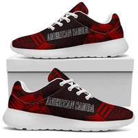 American Samoa Sport Sneakers - Polynesian Tattoo Red - Polynesian Pride