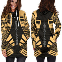 Society Islands Hoodie Dress - Polynesian Tattoo Gold - Polynesian Pride