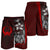 Pohnpei Micronesian Men's Shorts Red - Turtle With Hook - Polynesian Pride