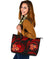 Samoa Polynesian Leather Tote Bag - Red Plumeria - Polynesian Pride