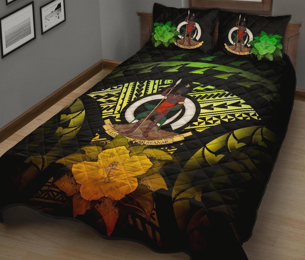 Vanuatu Polynesian Quilt Bed Set Hibiscus Reggae - Polynesian Pride
