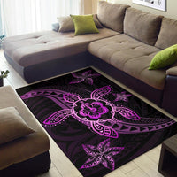 Kanaka Map Hibiscus Plumeria Turtle Art Polynesian Area Rug Pink AH - Polynesian Pride