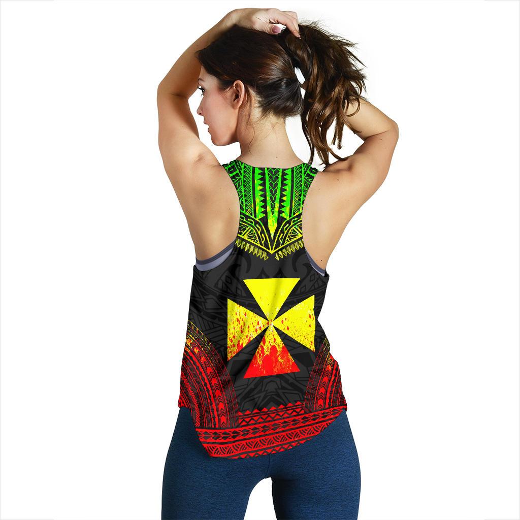 Wallis And Futuna Women's Racerback Tank - Polynesian Chief Reggae Version - Polynesian Pride